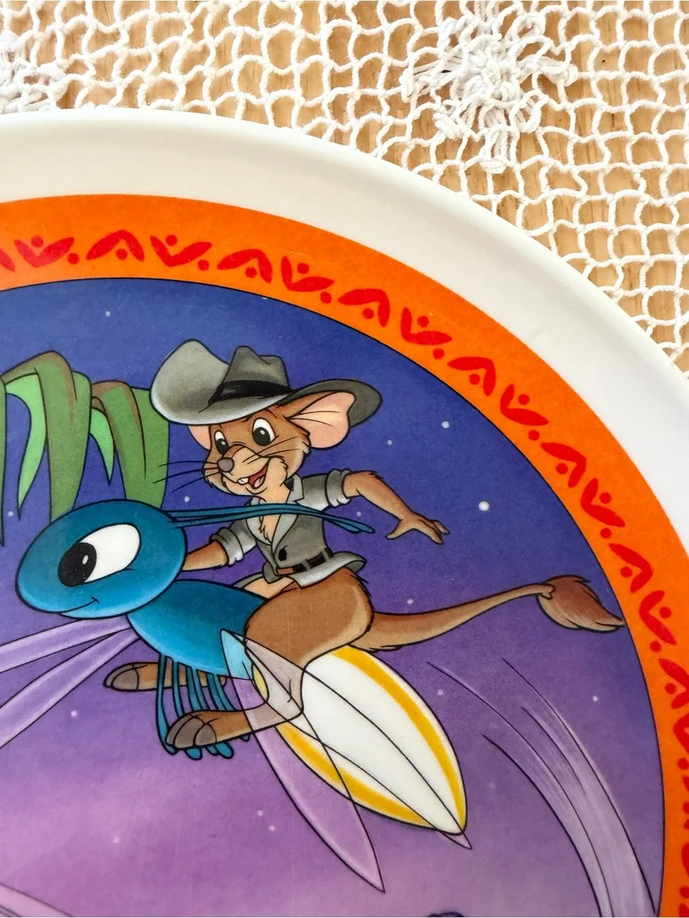 Vintage 1990s Disney The Rescuers Down Under Cartoon Movie Plate Kids Children’s